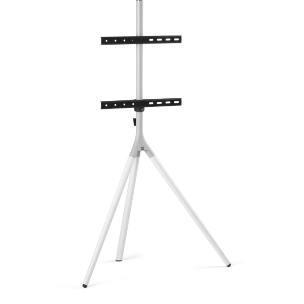 Metalowy stojak podłogowy do TV  TRIPOD z regulacją wysokości i obrotu (32-65″, biały) · WM7462