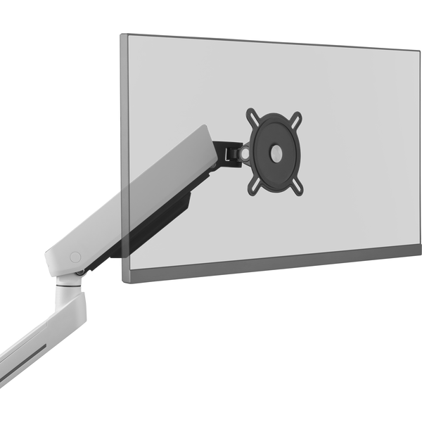 Gamingowy uchwyt biurkowy do monitora z podświetleniem RGB (21-45″, biały) · DM8120