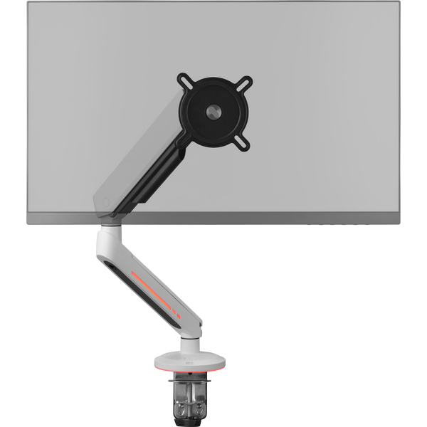 Gamingowy uchwyt biurkowy do monitora z podświetleniem RGB (21-45″, biały) · DM8120