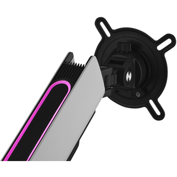 Gamingowy uchwyt biurkowy do monitora z podświetleniem RGB (21-45″, biały) · DM8120