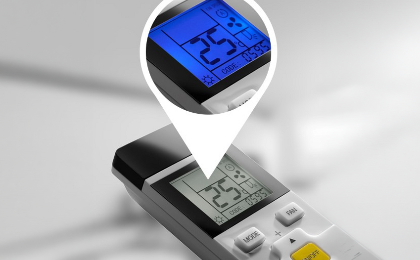 Podświetlany wyświetlacz LCD pilota One For All URC1035 do klimatyzacji