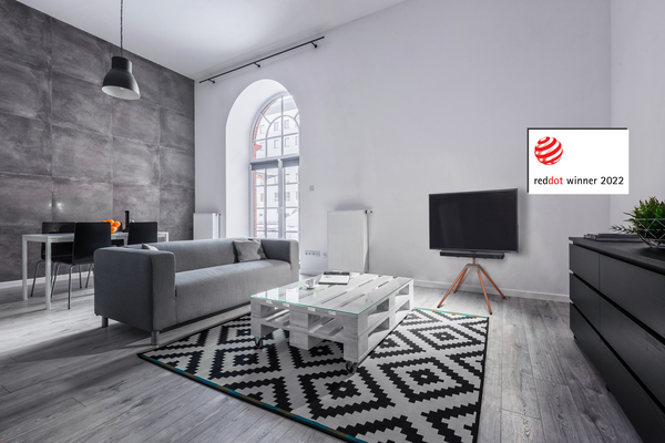 Detal stojaka WM7475 z oznaczeniem Red Dot Winner 2022