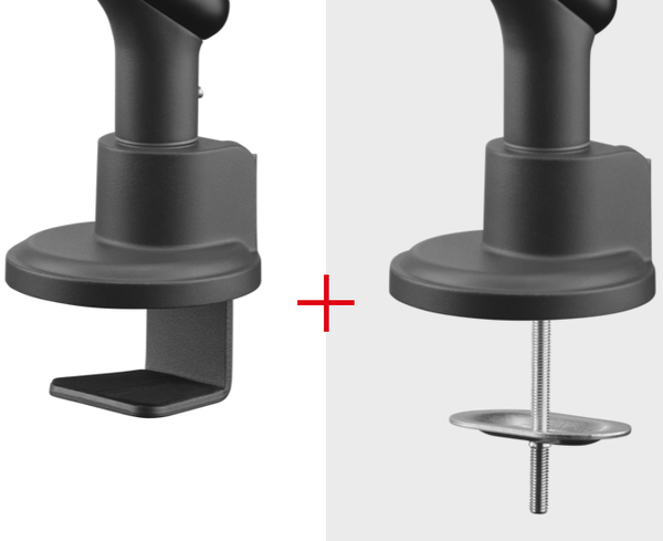 DM7110 – dwa sposoby montażu: zacisk do blatu i przelotka