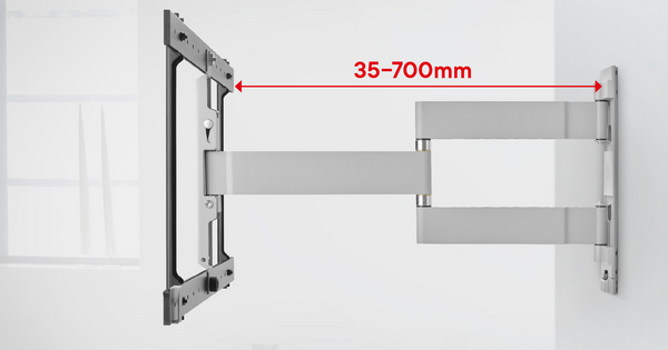 Uchwyt ścienny WM6654 – zakres odległości od ściany 35–700 mm
